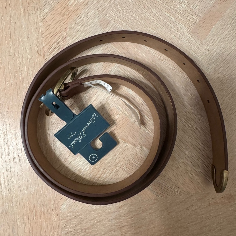 Universal Thread Tan Leather Belt with Gold Buckle